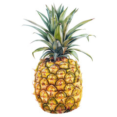 Obraz premium Freshly harvested pineapple isolated on a white background, showcasing vibrant color and texture.