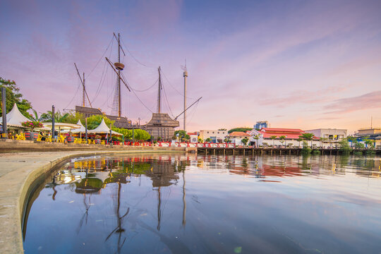 The old town of Malacca, Melaca and the river. UNESCO World Heritage Site in Malaysia