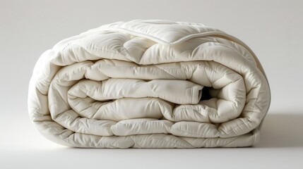 A picture of the front of a neatly folded quilt, cotton exterior, air-conditioned quilt