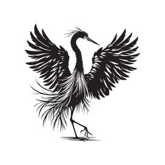 Heron silhouette shape - minimallest heron vector
