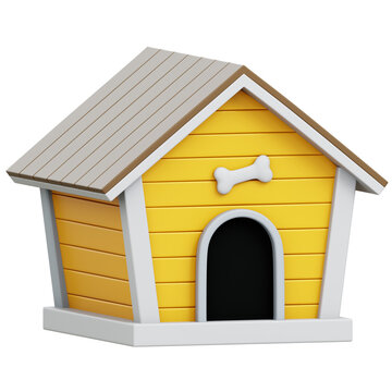 Dog House 3D Icon Rendering Isolated Transparent Background