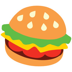set of fast food, hotdog, Hamberger, cake, pizza, French fries