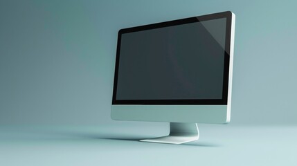 Fototapeta premium Desktop computer on a blue background