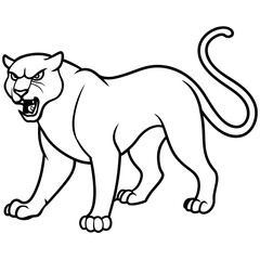 illustration of a cartoon tiger vector line art design 