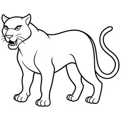 illustration of a cartoon tiger vector line art design 