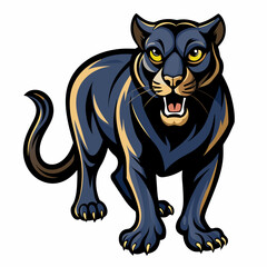 the full body of a panther vector design vector art 