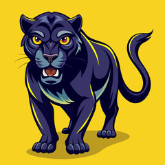 An Angry Panther colorful vector design colored background 