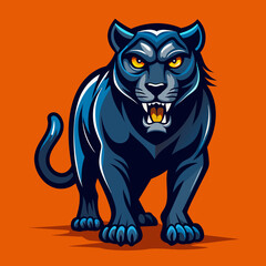 An Angry Panther colorful vector design colored background 