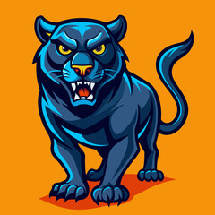 the full body of a panther vector design vector art 