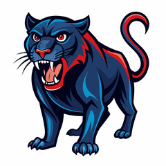 a panther is waking on the way 