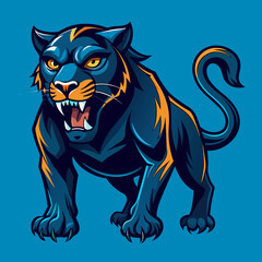 An Angry Panther colorful vector design colored background 