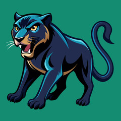An Angry Panther colorful vector design colored background 