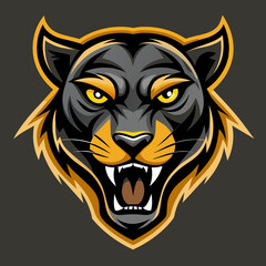 an angry panther head