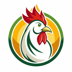 rooster and hen for restaurants icon vector art