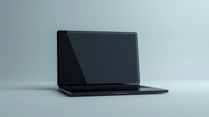 Laptop on a bright background with a minimalist design.