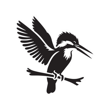 recommend clip art: Kingfisher bird silhouette illustration - kingfisher illustration - kingfisher black vector
                    