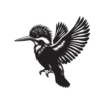 recommend clip art: Kingfisher vector silhouette art - kingfisher illustration - kingfisher black vector
                    