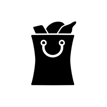 recommend clip art: shopping bag icon with contents, concept icon, vector illustration