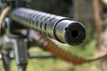 close up of WW2 30 caliber machine gun