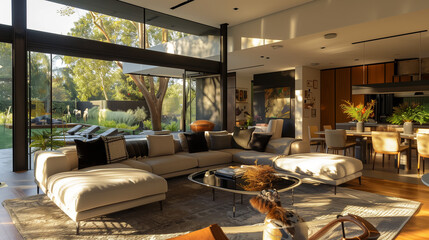 Fototapeta premium Modern Drawing Room Living Space Interior Design Stock Photo