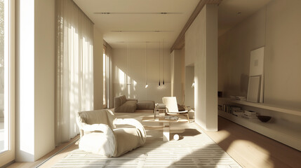 Modern Drawing Room Living Space Interior Design Stock Photo