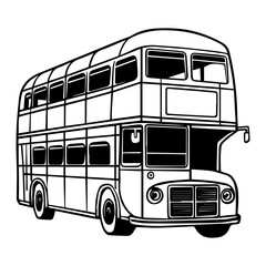 double decker bus sketch vector illustration