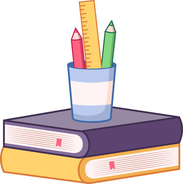 pencils, ruler, books, classroom supplies clip art preview