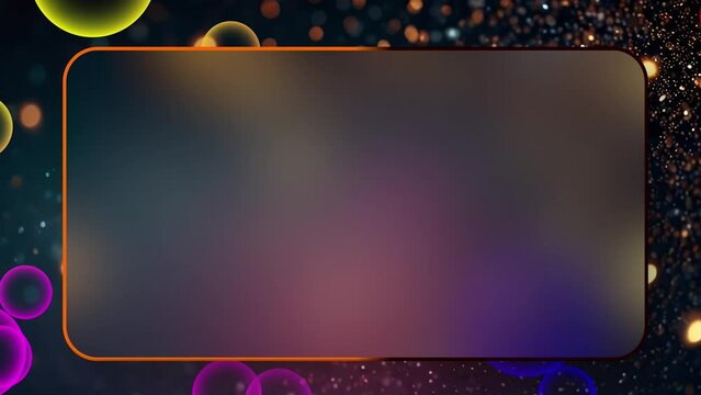 Glassmorphism motion graphic background with place for text. Abstract bubbles animation