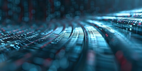 Data Transfer in Cyberspace A Futuristic Digital Background. Concept Futuristic Technology, Digital Communication, Cybersecurity, Data Encryption, Virtual Reality