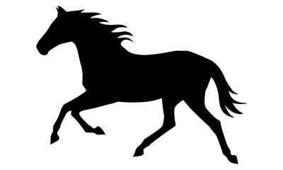 走る馬のシルエット