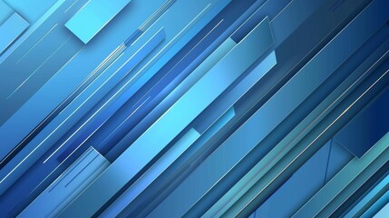 Fototapeta premium Abstract blue background with diagonal straight lines
