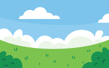 Green field landscape background