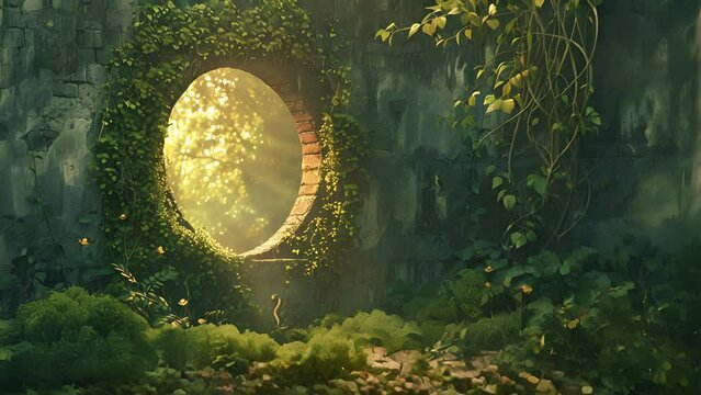A small keyhole on the side of a nondescript building reveals a winding tunnel that leads to a hidden garden.