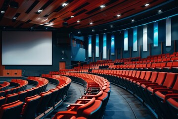 Naklejka premium An Empty Theater Awaits the Curtain to Rise