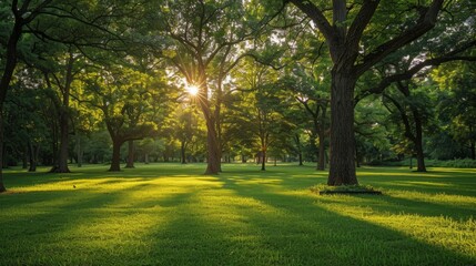 Obraz premium Field with Big Trees
