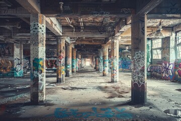 A Glimpse Through Time: An Abandoned Factorys Ethereal Passageway