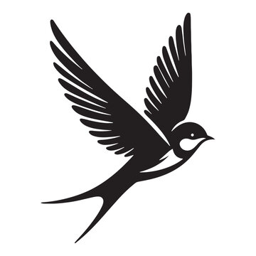 recommend clip art: Swallow emblem in silhouette design - minimallest swallow vector artwork