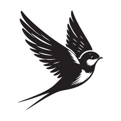 Elegant swallow graphic silhouette - minimallest swallow vector artwork