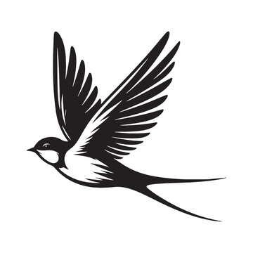 recommend clip art: Abstract swallow shape silhouette - swallow illustration - swallow black vector