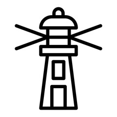 Lighthouse Vector Line Icon design