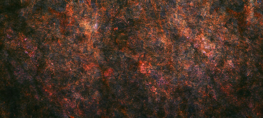 3D paint, horror fear fantasy landscape background. halloween hell fire - universe - planet -game - lava - mountain. black red old grunge texture. © AKIO