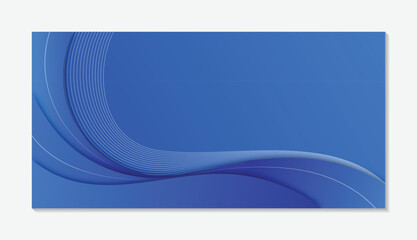 Abstract banner simple blue background curved pattern design
