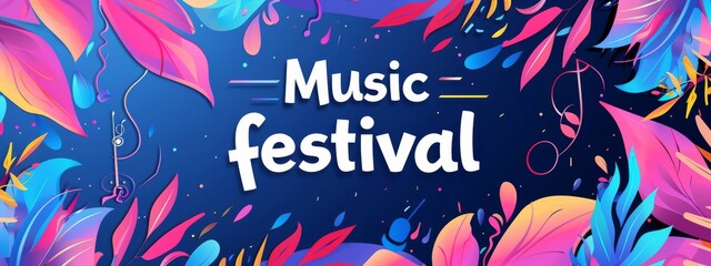 Music festival poster flyer template