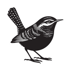 Stylish wren silhouette design - minimallest wren vector