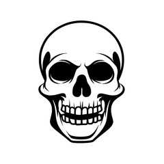 Fototapeta premium Bold Black and White Skull Illustration, Striking black and white illustration of a human skull, featuring bold lines and intricate details, creating a powerful and edgy visual. 