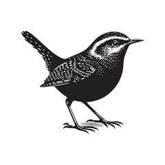 Bird wren silhouette - minimallest wren vector
