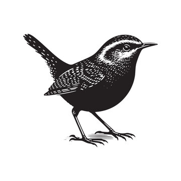 recommend clip art: Bird wren silhouette - minimallest wren vector
                    