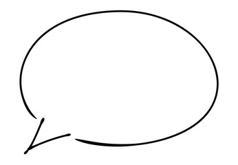 線画の手書き吹き出し　白背景　単品