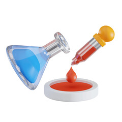 Colorful chemist bottle experiment 3d icon