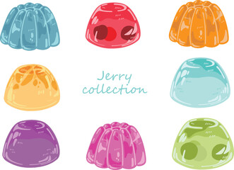 シンプルなゼリーのイラストセット